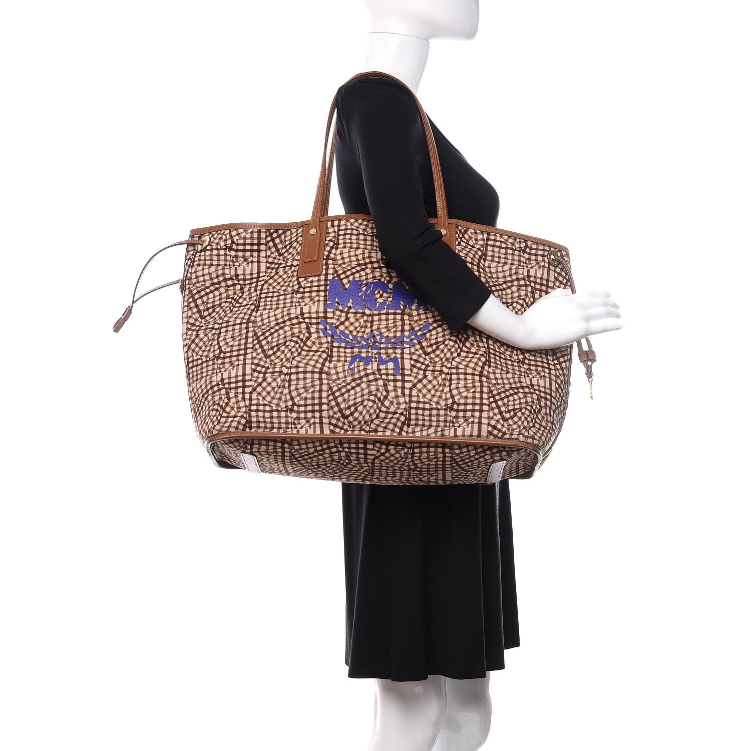 MCM Visetos Large Liz Reversible Shopper Tote Cognac 2 of 19