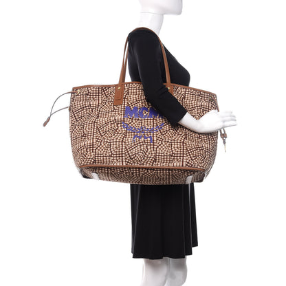 MCM Visetos Large Liz Reversible Shopper Tote Cognac 2 of 19
