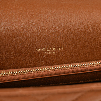 Saint Laurent Sheepskin Matelasse Chevron Monogram Medium College Bag Brick 6 of 10
