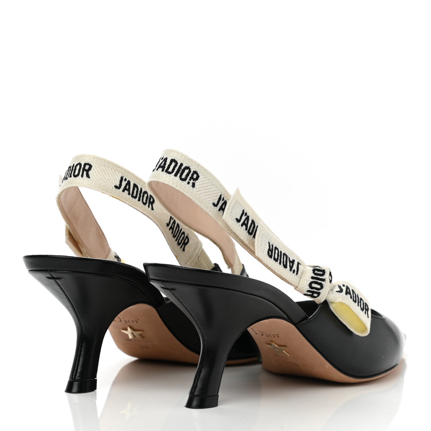 Christian Dior Lambskin Ribbon J'Adior Slingback 65mm Pumps 38 Black 4 of 8