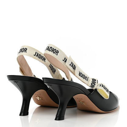 Christian Dior Lambskin Ribbon J'Adior Slingback 65mm Pumps 38 Black 4 of 8