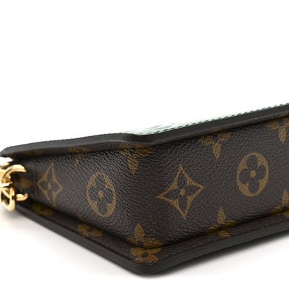 Louis Vuitton Monogram Calfskin Embossed Lexington Pouch Blue Green 8 of 10
