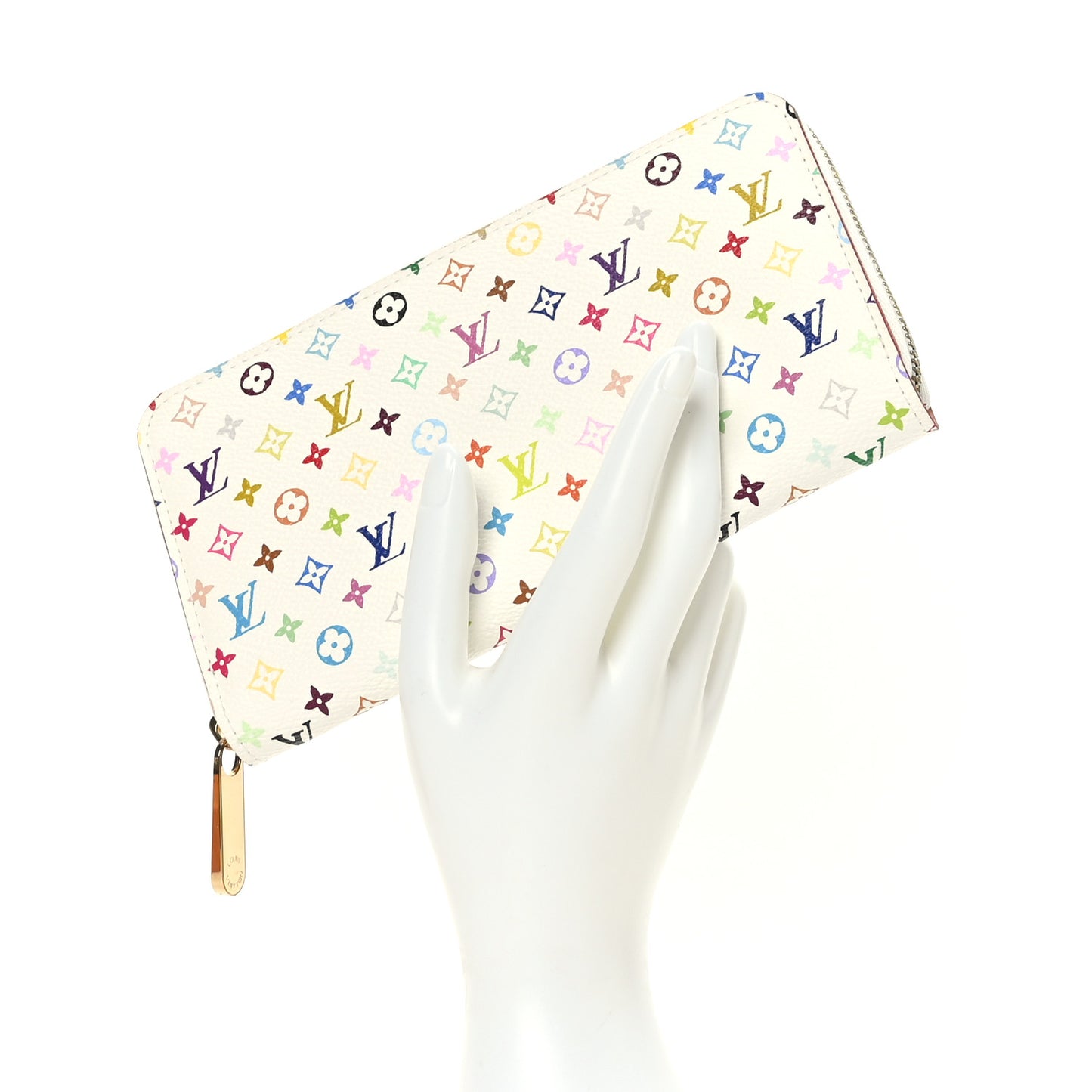 Monogram Multicolor Zippy Wallet White Litchi