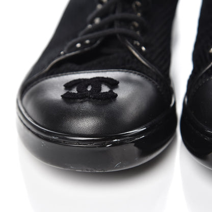Chanel Corduroy Lambskin High Top Sneakers 36.5 Black 9 of 12