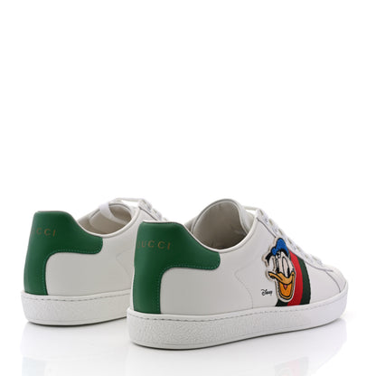 Gucci X DISNEY Calfskin Miro Soft Web Donald Duck Womens Ace Sneakers 41 White New Shamarock 4 of 9