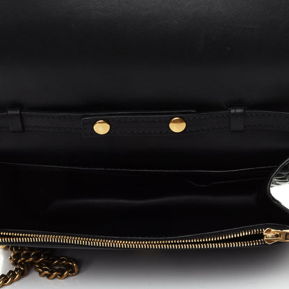 Balenciaga Crocodile Embossed Patent B Wallet On Chain Black 4 of 4