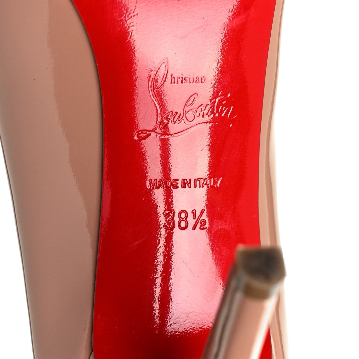 Christian Louboutin Patent Pigalle Follies 100 Pumps 38.5 Nude 6 of 9