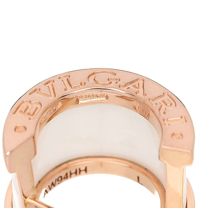 Bulgari 18K Rose Gold White Ceramic B.Zero1 Hoop Earrings 4 of 6