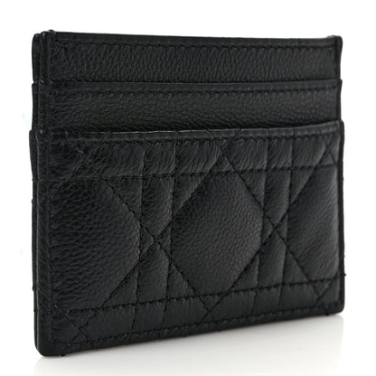 Christian Dior Supple Calfskin Cannage Caro Five-Slot Card Holder Black 3 of 8
