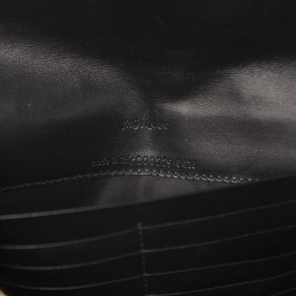 Saint Laurent Textured Patent Belle de Jour Chain Clutch Black 6 of 12