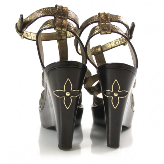 Louis Vuitton Lambskin Illusion Sandals Metallic 39 3 of 8