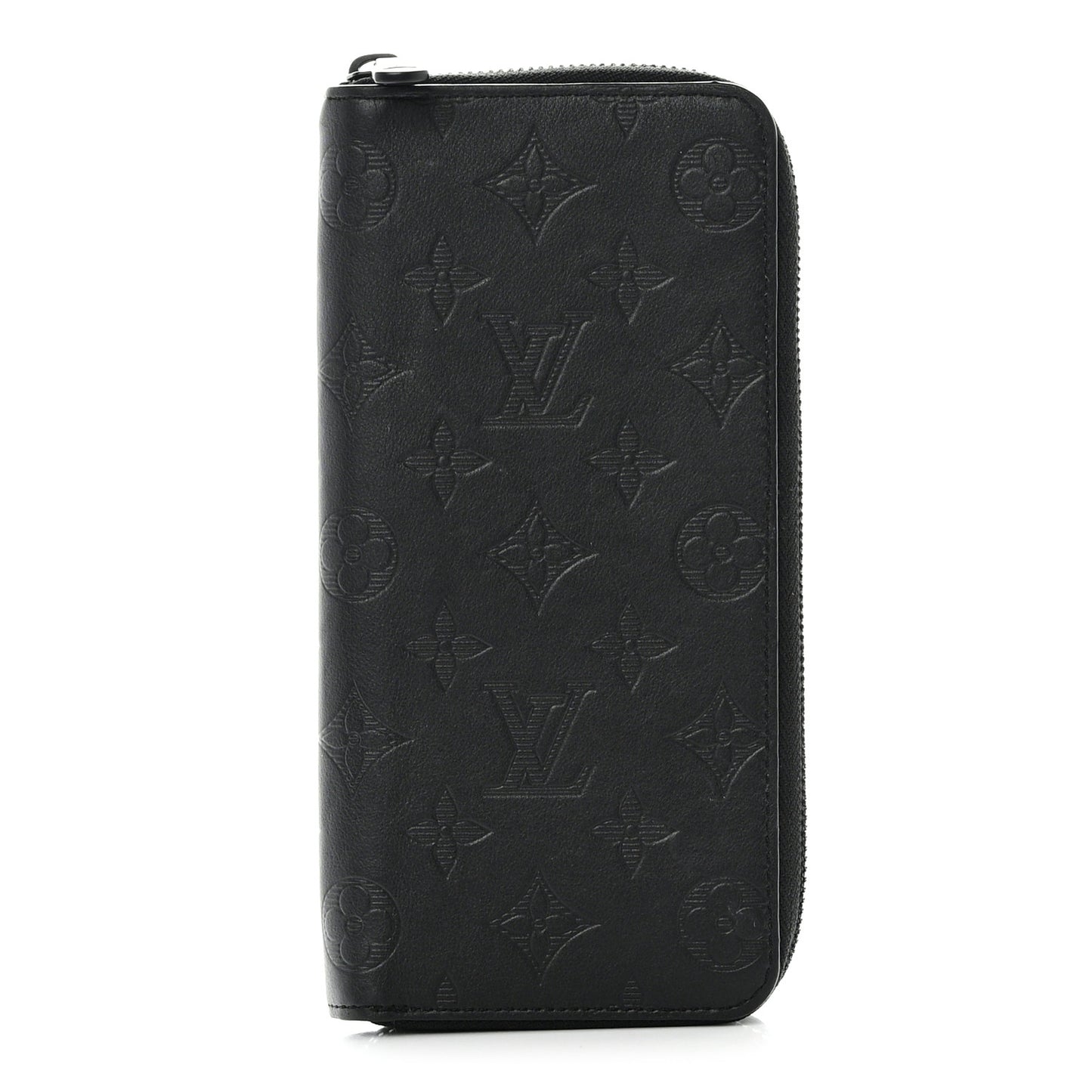 Calfskin Monogram Shadow Vertical Zippy Wallet Black