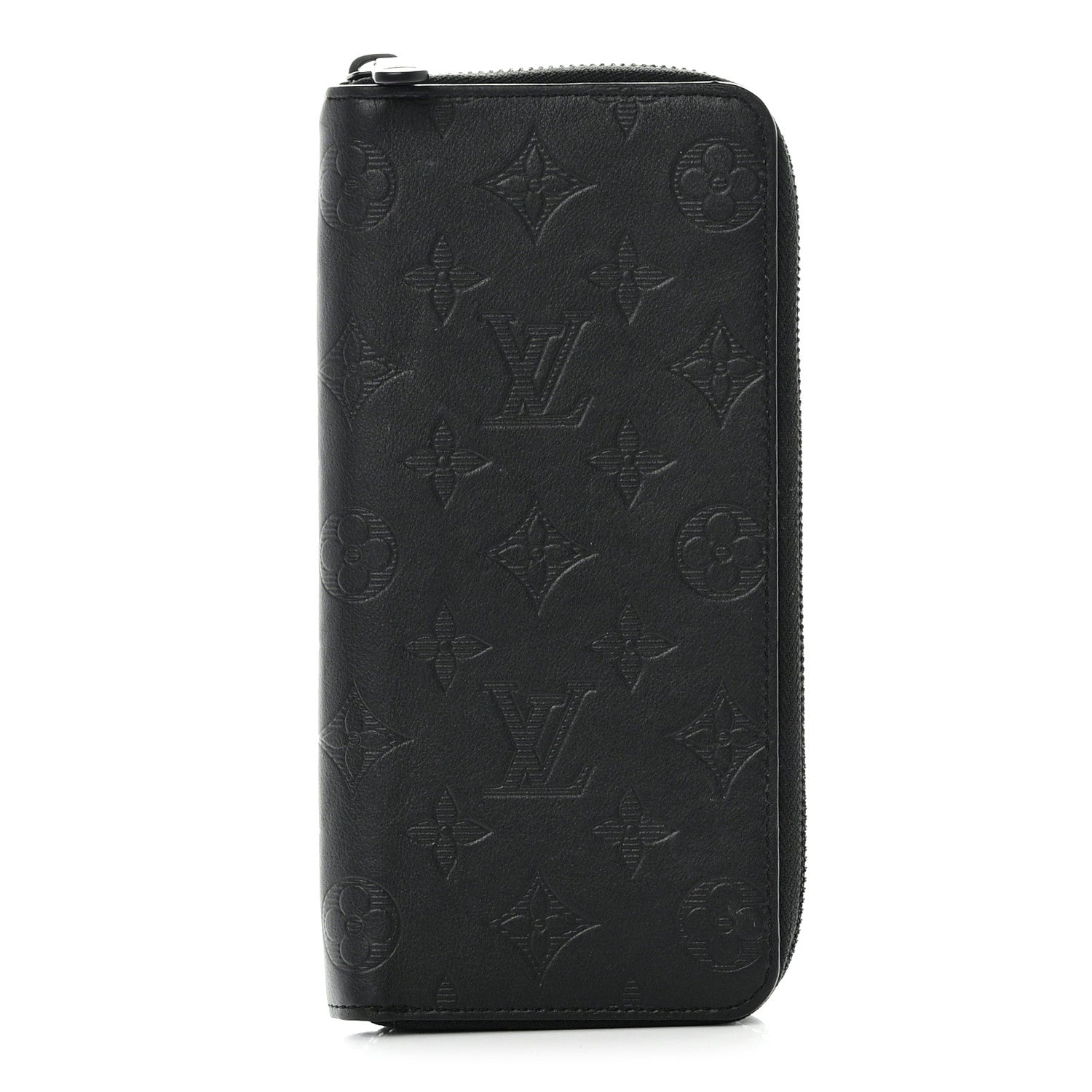 Louis Vuitton Calfskin Monogram Shadow Vertical Zippy Wallet Black 1 of 6