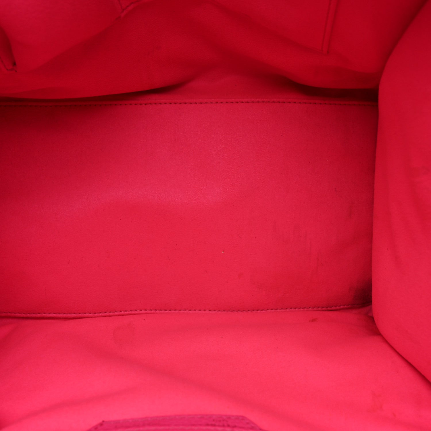 Celine Drummed Calfskin Mini Luggage Fluo Pink 5 of 12