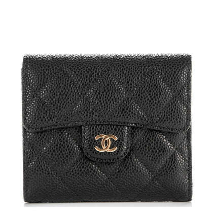 Chanel Caviar Quilted Compact Flap Wallet Black 1 of 7