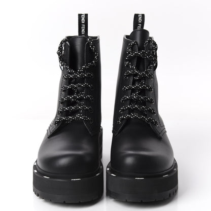 Fendi Calfskin FFreedom Platform Biker Boots 37.5 Black 3 of 8