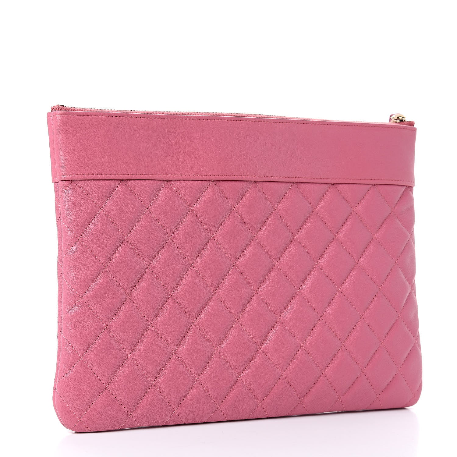 Chanel Sheepskin Quilted Medium Vintage Mademoiselle Cosmetic Case 3 of 11