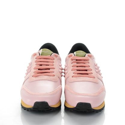 Valentino Garavani Suede Calfskin Rockstud Sneakers 37 Light Pink 2 of 9