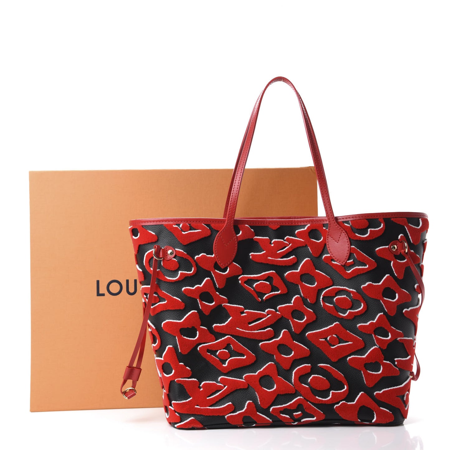 X UF Tufted Monogram Neverfull MM Black Red