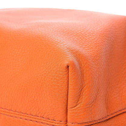Prada Vitello Daino Logo Shopping Tote Papaya 10 of 14