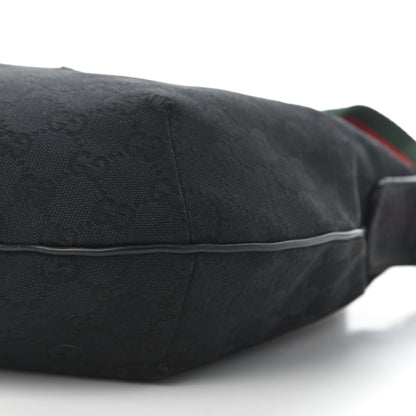 Gucci Monogram Web Medium Half Moon Hobo Black 9 of 10