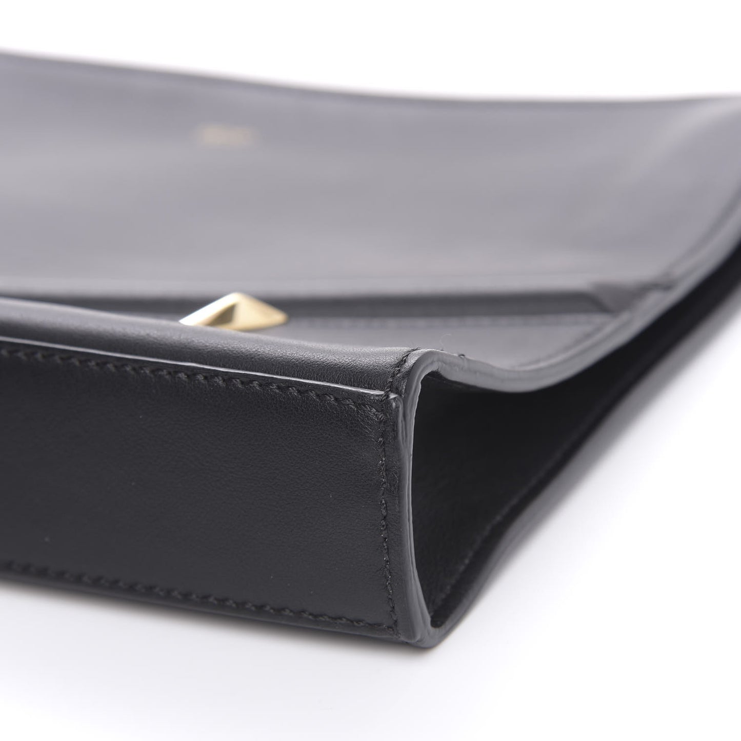 Vitello Grace Eyebrow Monster Eyes Embossed Pouch Black