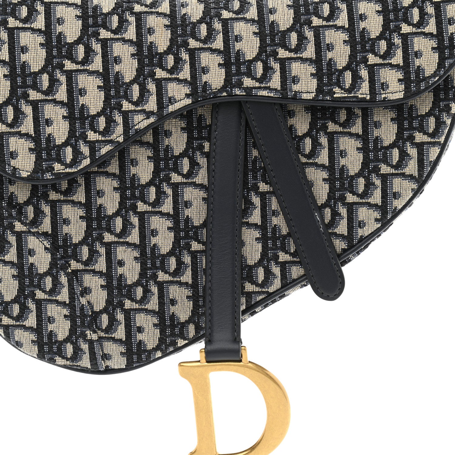Christian Dior Oblique Saddle Bag Blue 8 of 11