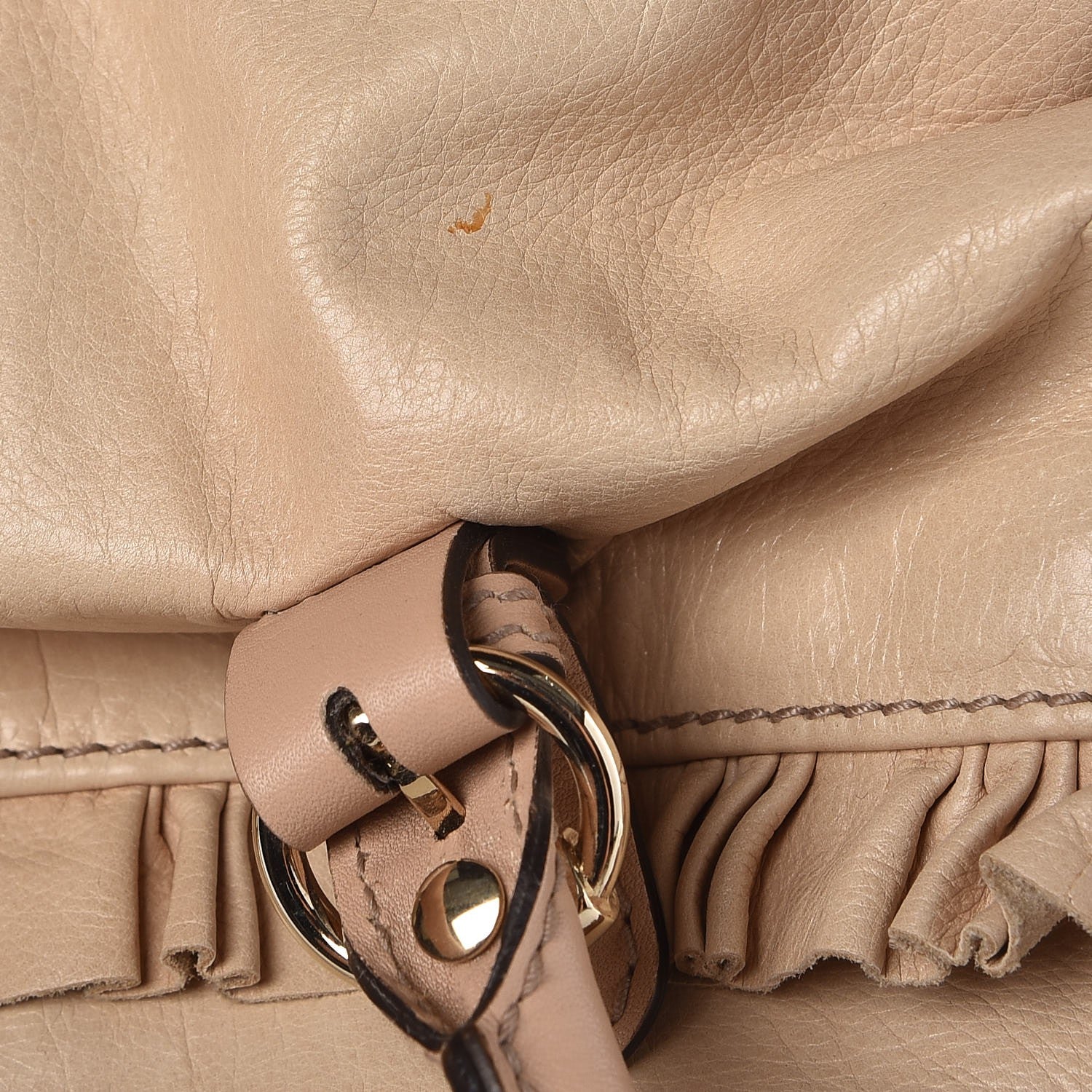Gucci Calfskin Ruffle Medium Sabrina Boston Tote Nude 9 of 14