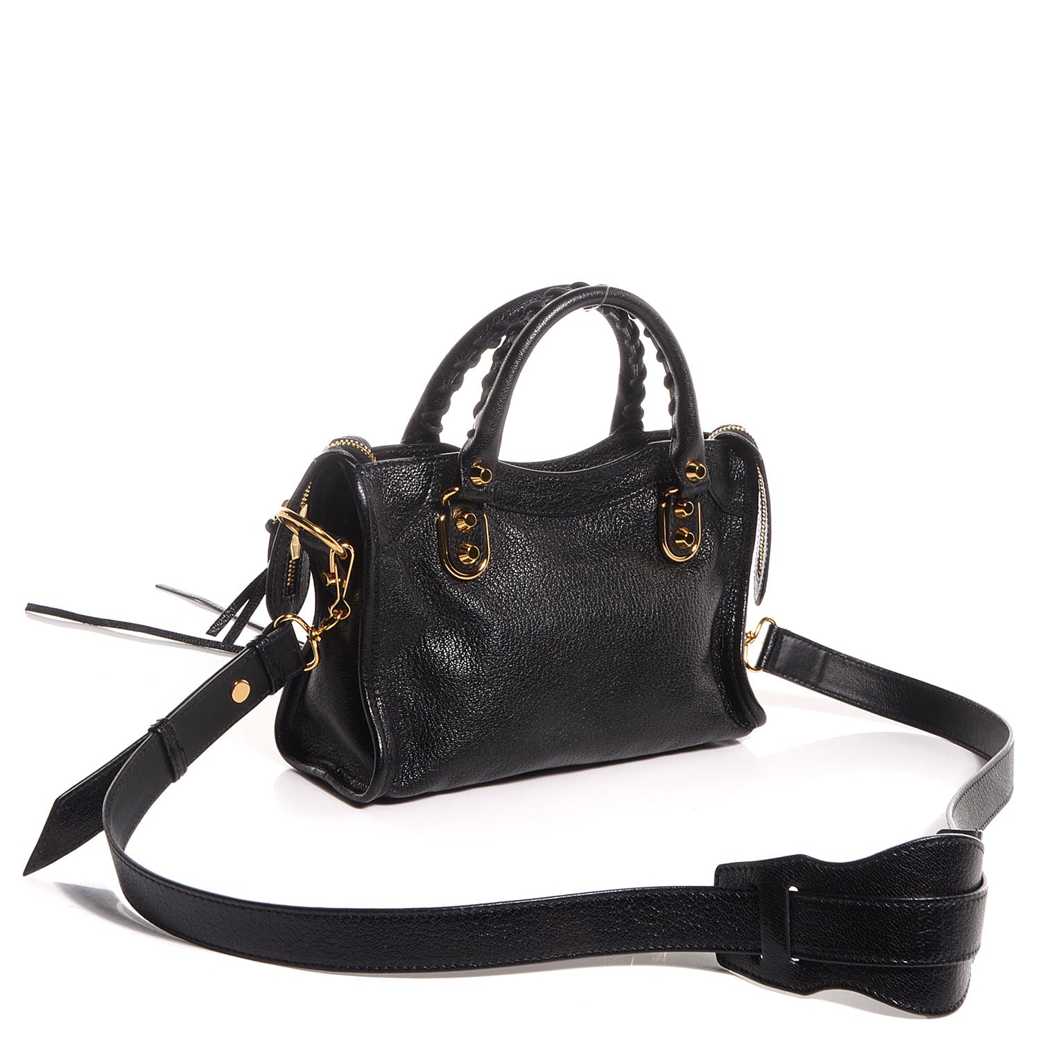 Balenciaga Chevre Gold Metallic Edge Hardware Mini City Black 4 of 11