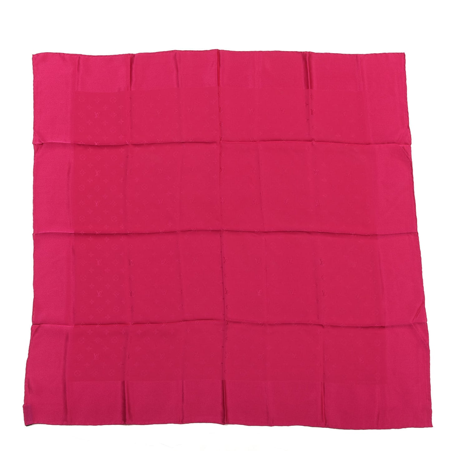 Silk Monogram Scarf Fuschia