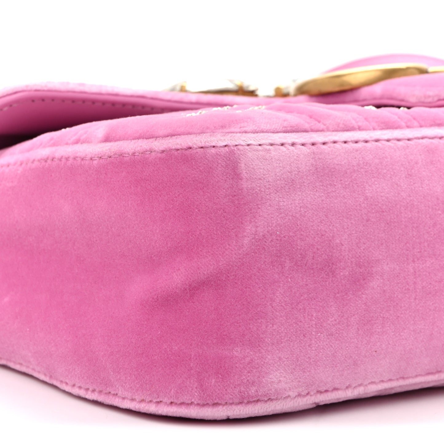 Velvet Matelasse Marquise Crystals Embroidered Small GG Marmont Shoulder Bag Malva