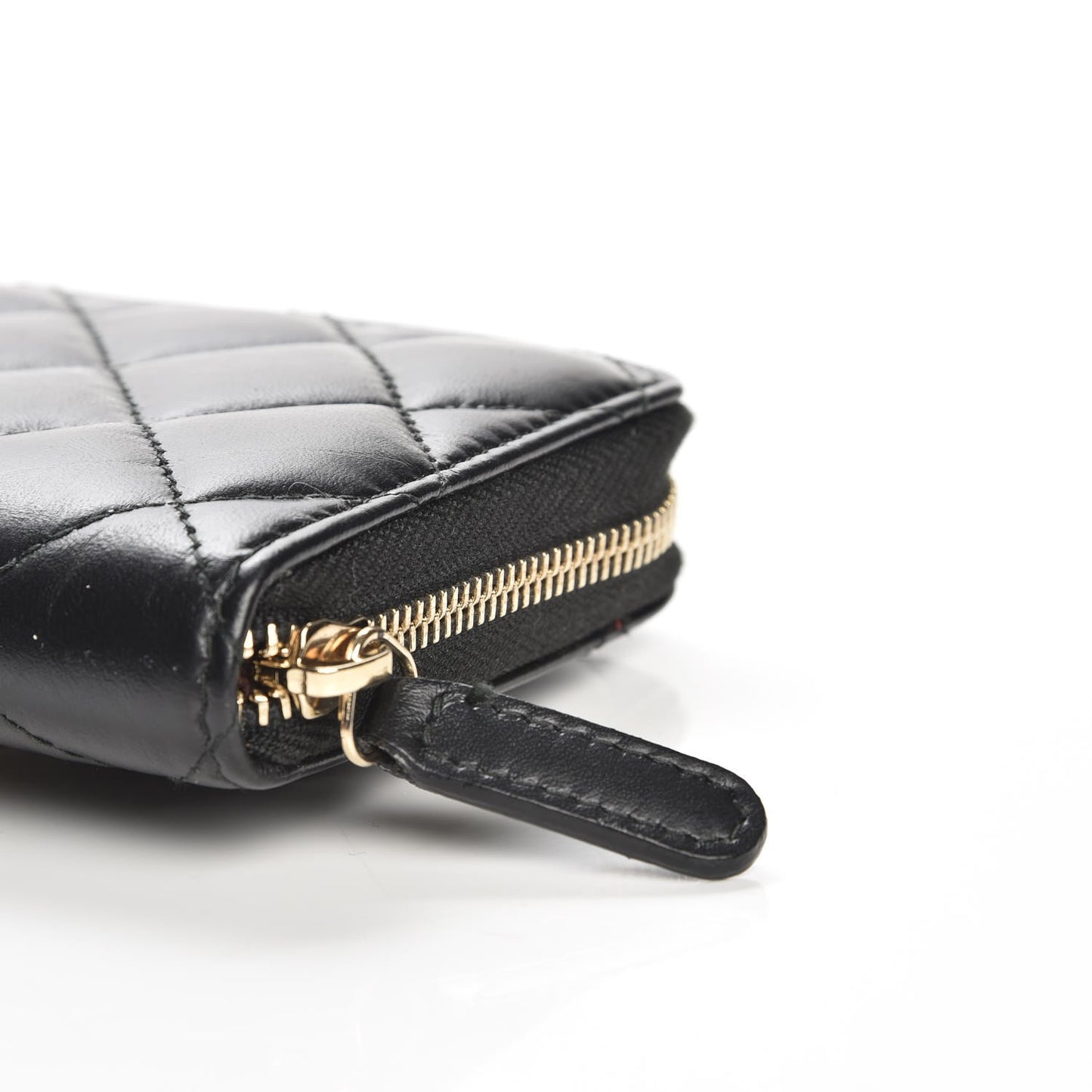 Aged Calfskin Quilted Small Lucky Charms 2.55 Reissue Zip Around Wallet Black