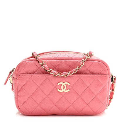 Chanel Iridescent Caviar Small Timeless Camera Case Coral 1 of 10