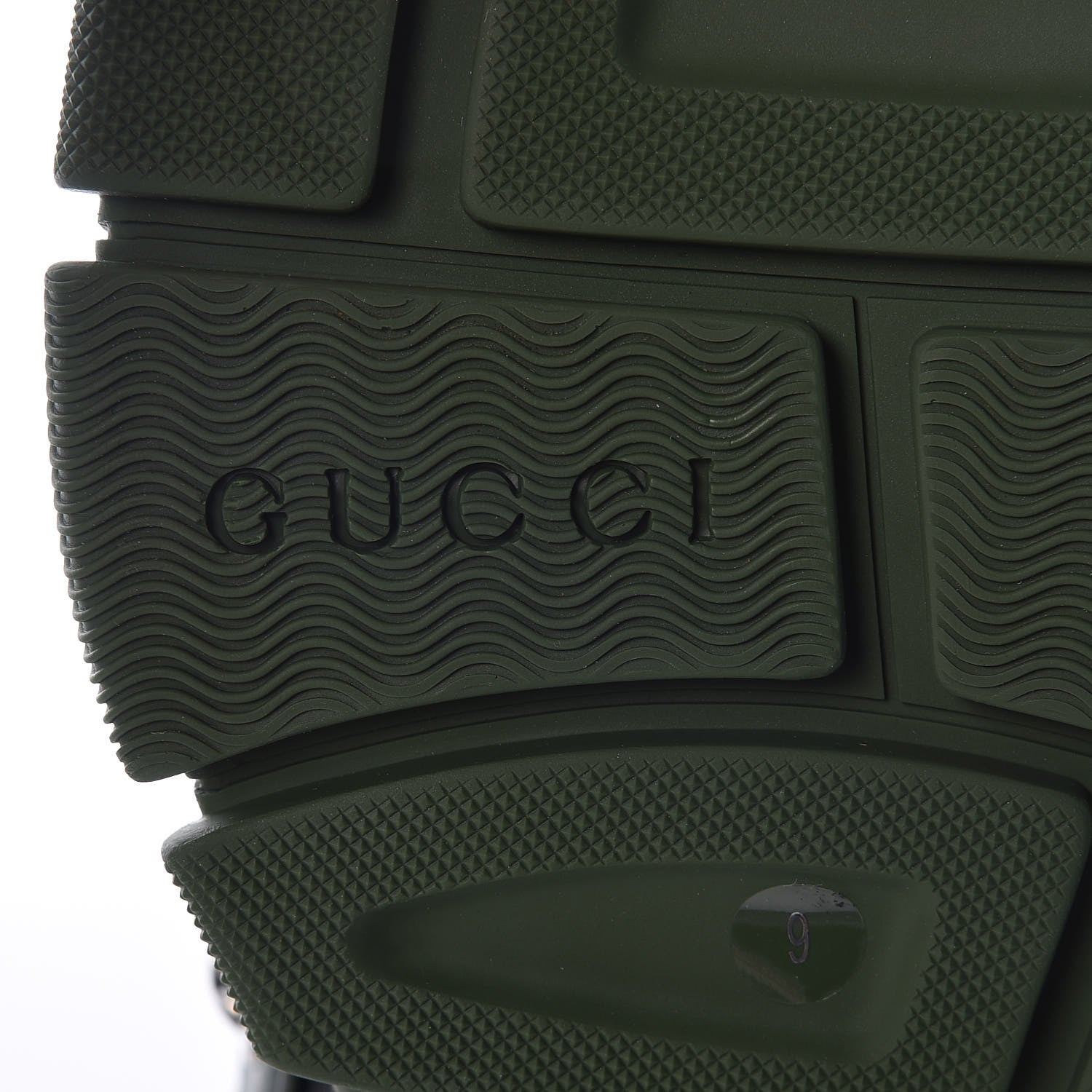 Gucci X SEGA Mesh Suede Calfskin Mens Flashtrek Sneakers 9 Loess Black Olive Green 7 of 8