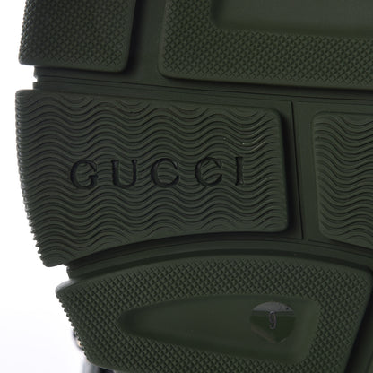 Gucci X SEGA Mesh Suede Calfskin Mens Flashtrek Sneakers 9 Loess Black Olive Green 7 of 8