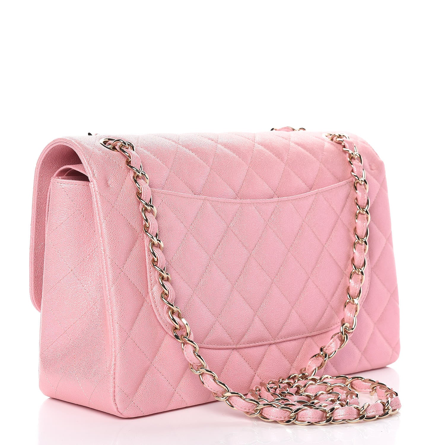 Chanel Iridescent Caviar Quilted Jumbo Double Flap Rose Pink 3 of 10