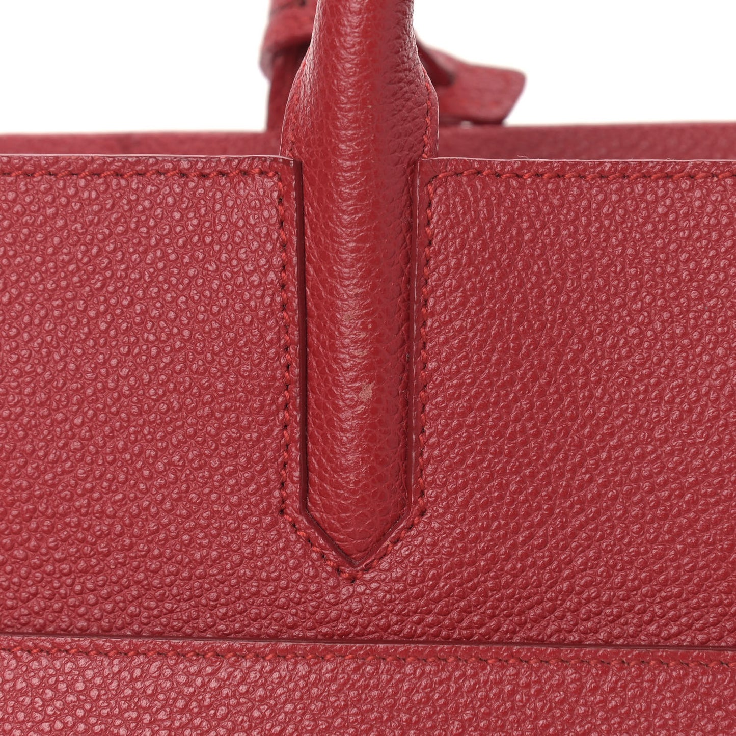 Grained Calfskin Small Cabas Rive Gauche Red