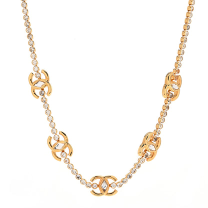 Chanel Metal Crystal CC Marquise Choker Gold 1 of 6