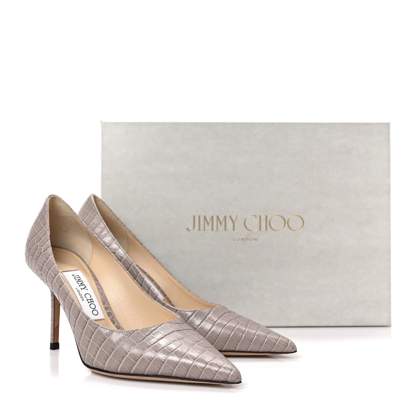 Crocodile Embossed Calfskin Love 85 Pump 37 Sand