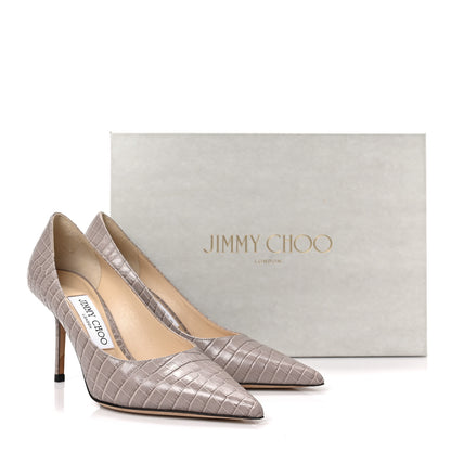 Jimmy Choo Crocodile Embossed Calfskin Love 85 Pump 37 Sand 7 of 7