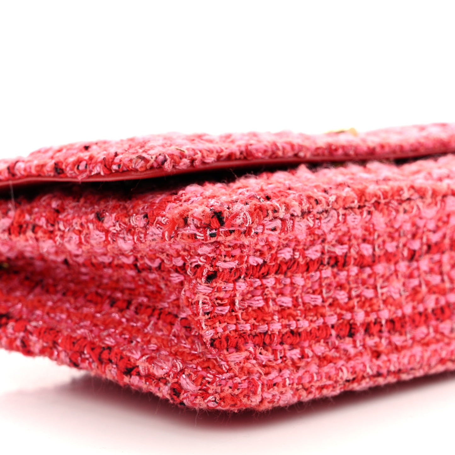 Tweed Quilted Reissue Wallet On Chain WOC Red Pink Multicolor