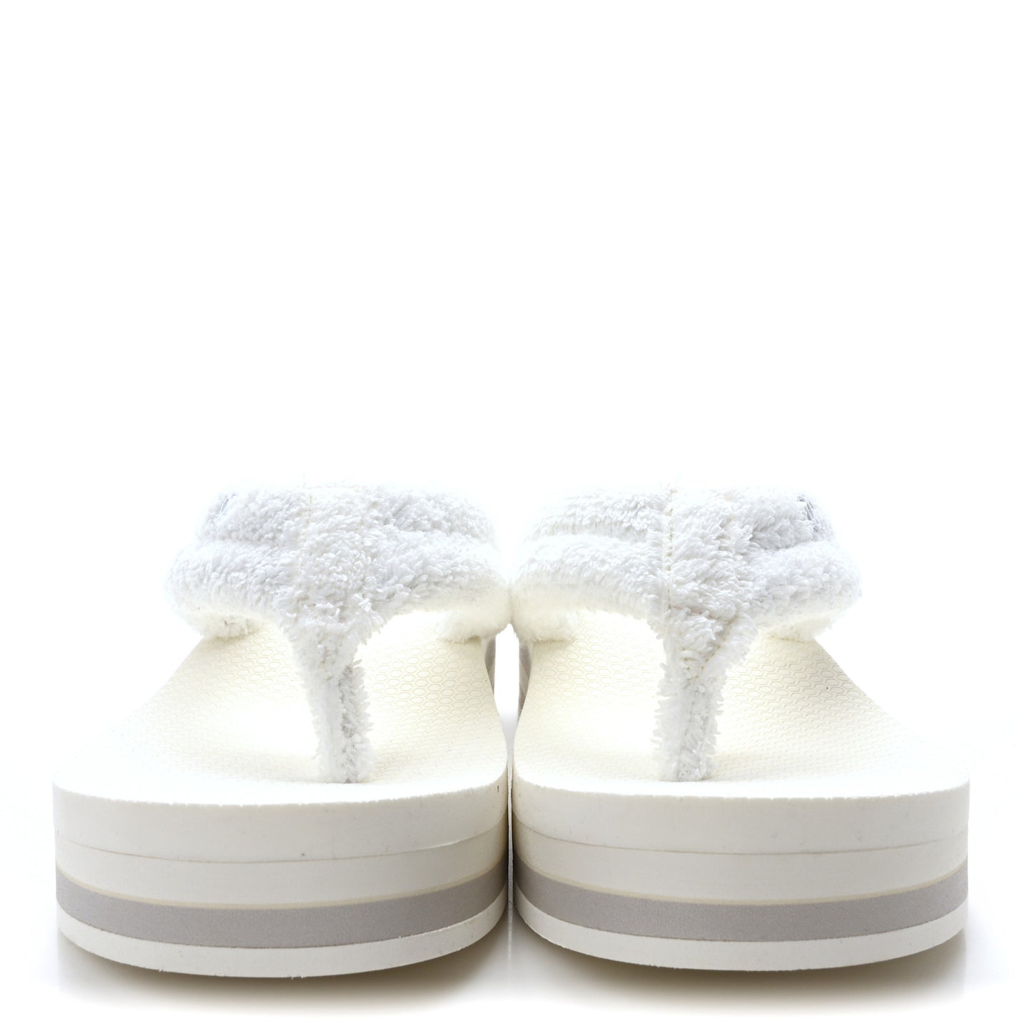 Terry Cloth CC Logo Thong Sandals 37.5 White