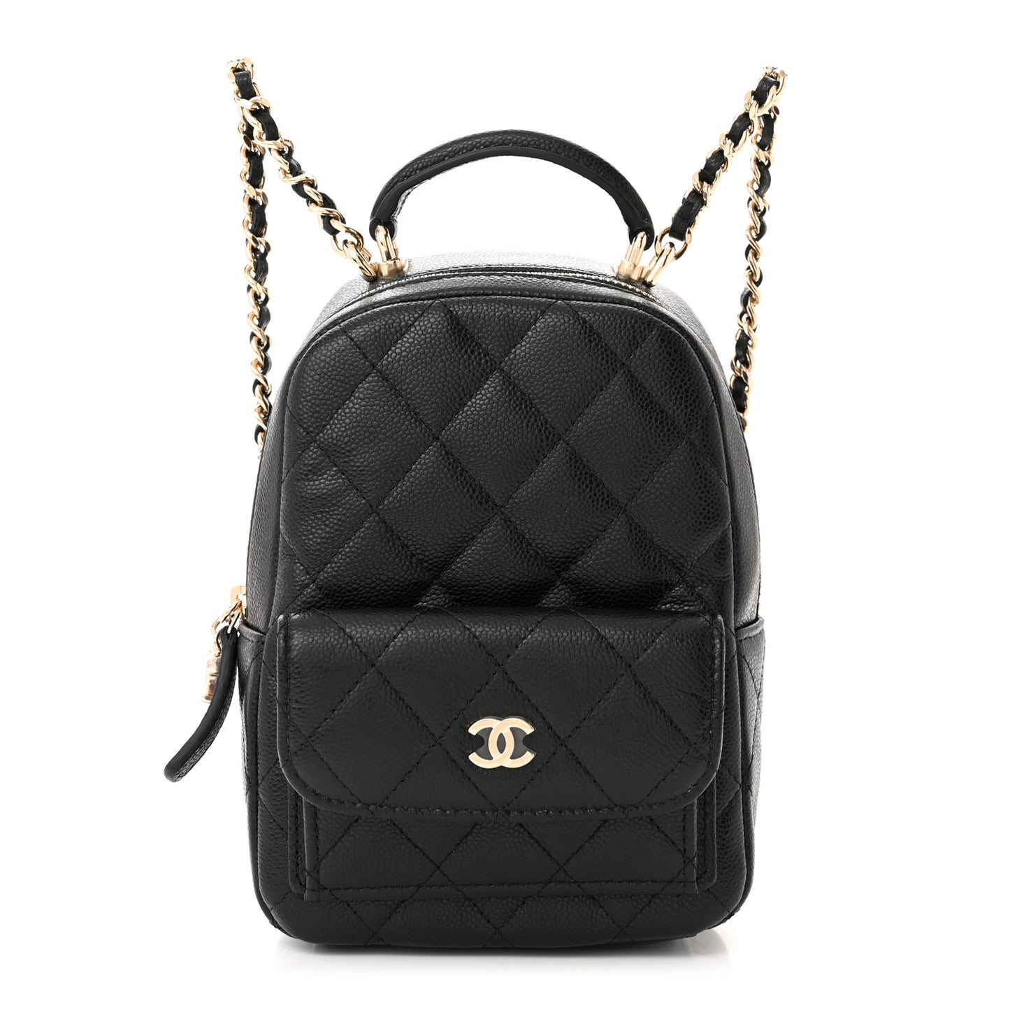Caviar Quilted CC Mini Classic Backpack Black