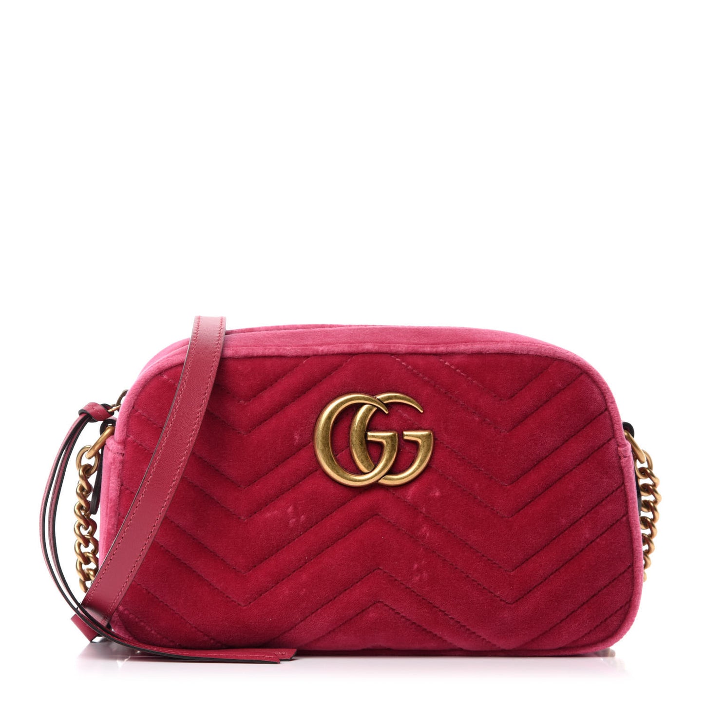 Velvet Matelasse Small GG Marmont Chain Shoulder Bag Light Raspberry Rose