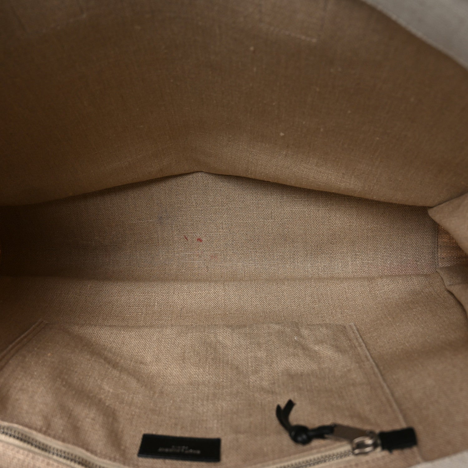 Saint Laurent Linen Calfskin Rive Gauche Tote Greggio Natural 5 of 12