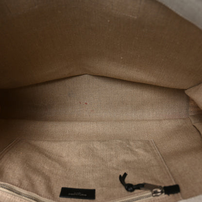 Saint Laurent Linen Calfskin Rive Gauche Tote Greggio Natural 5 of 12