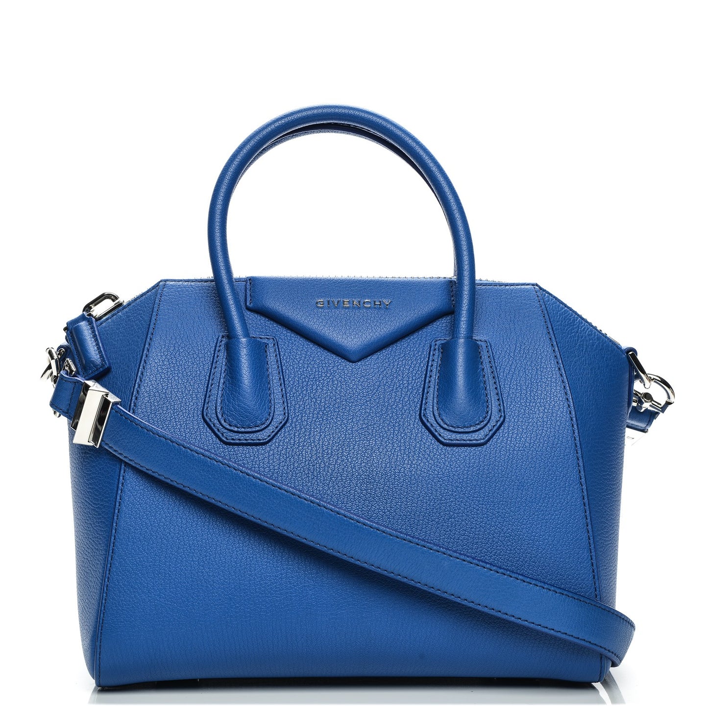 Sugar Goatskin Small Antigona Indigo Blue