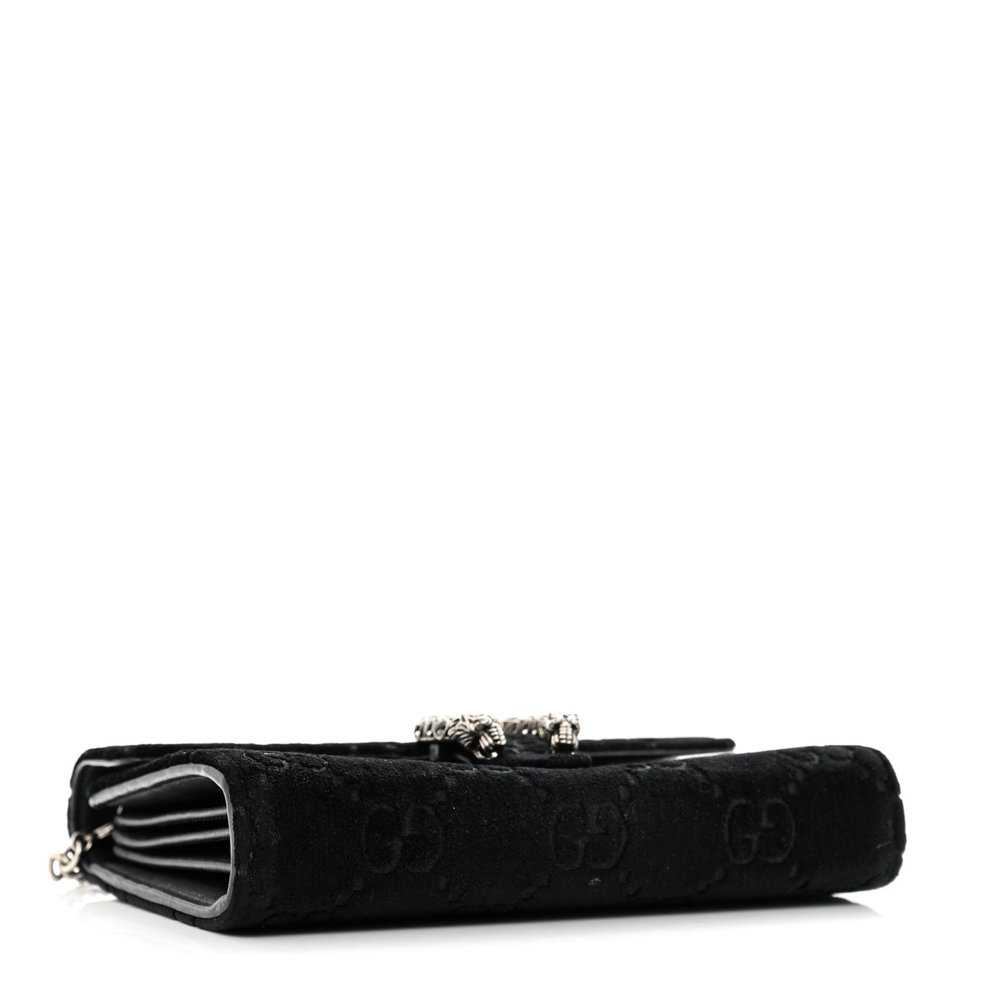 Velvet GG Monogram Mini Dionysus Chain Wallet Black