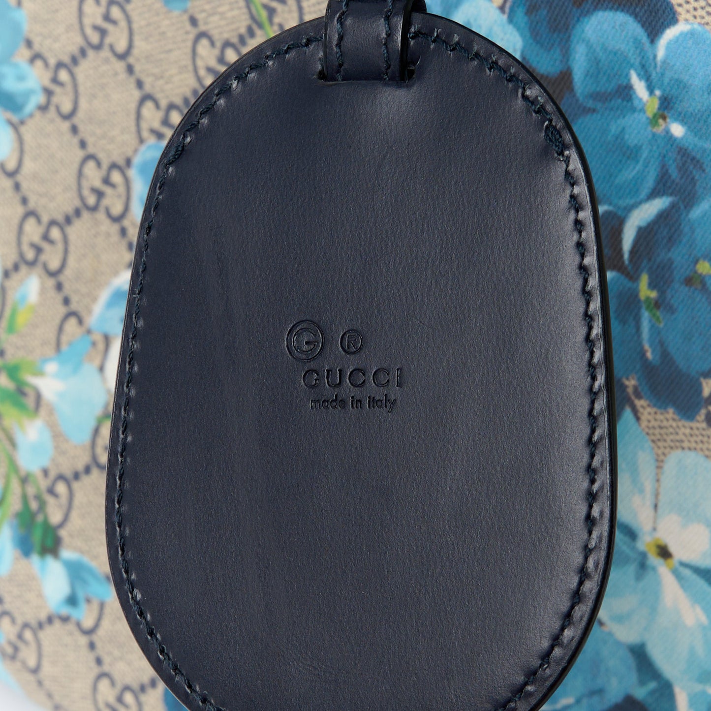 GG Supreme Monogram Blooms Medium Reversible Tote Beige Blue Navy