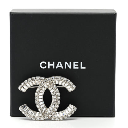 Chanel Baguette Crystal CC Brooch Silver 5 of 5